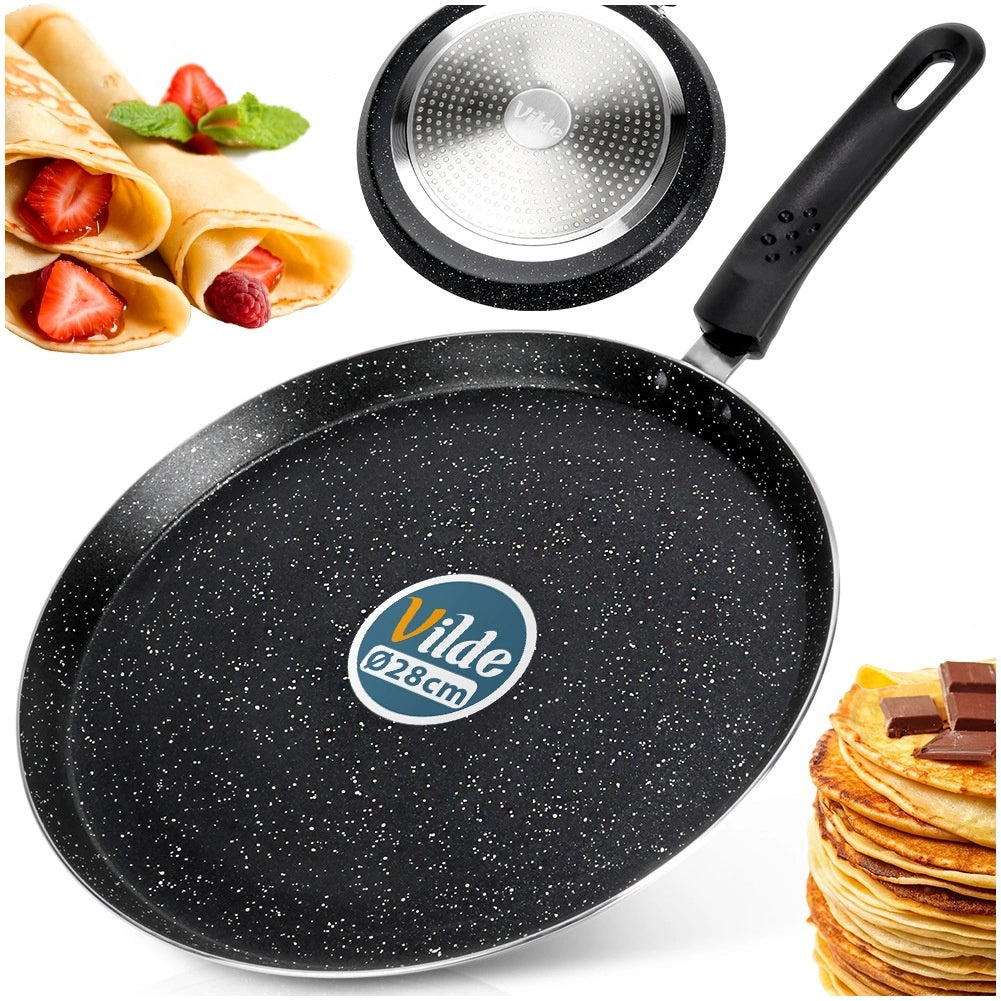 28 cm Non-Stick Granite Crepe Pan for All Stoves