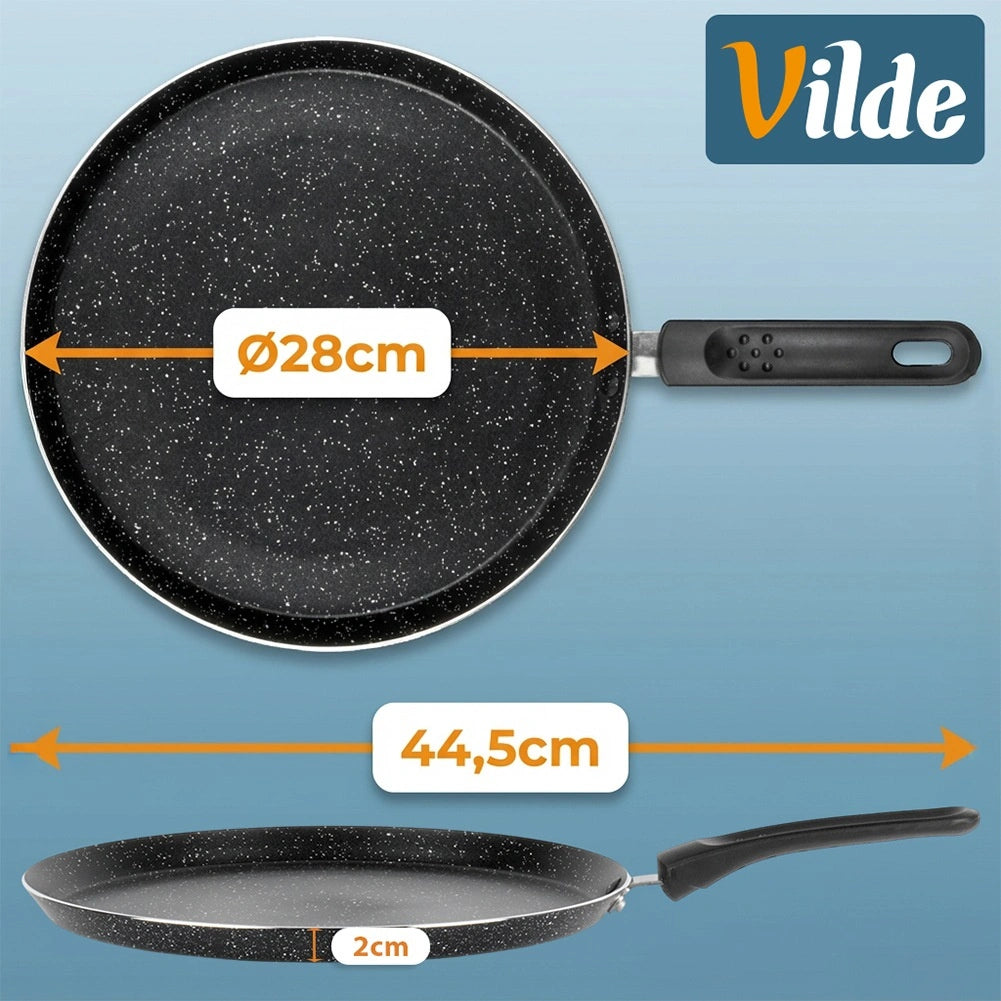 28 cm Non-Stick Granite Crepe Pan for All Stoves