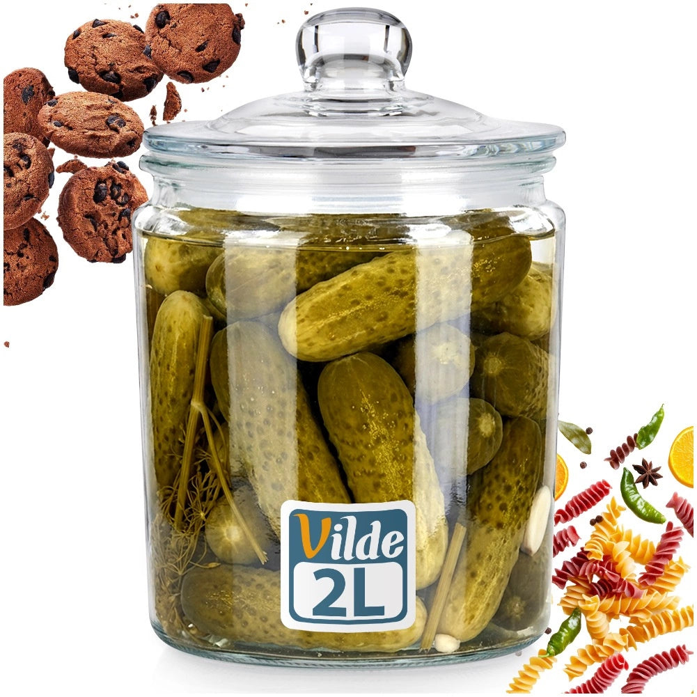 2L Glass Food Storage Container with Airtight Lid
