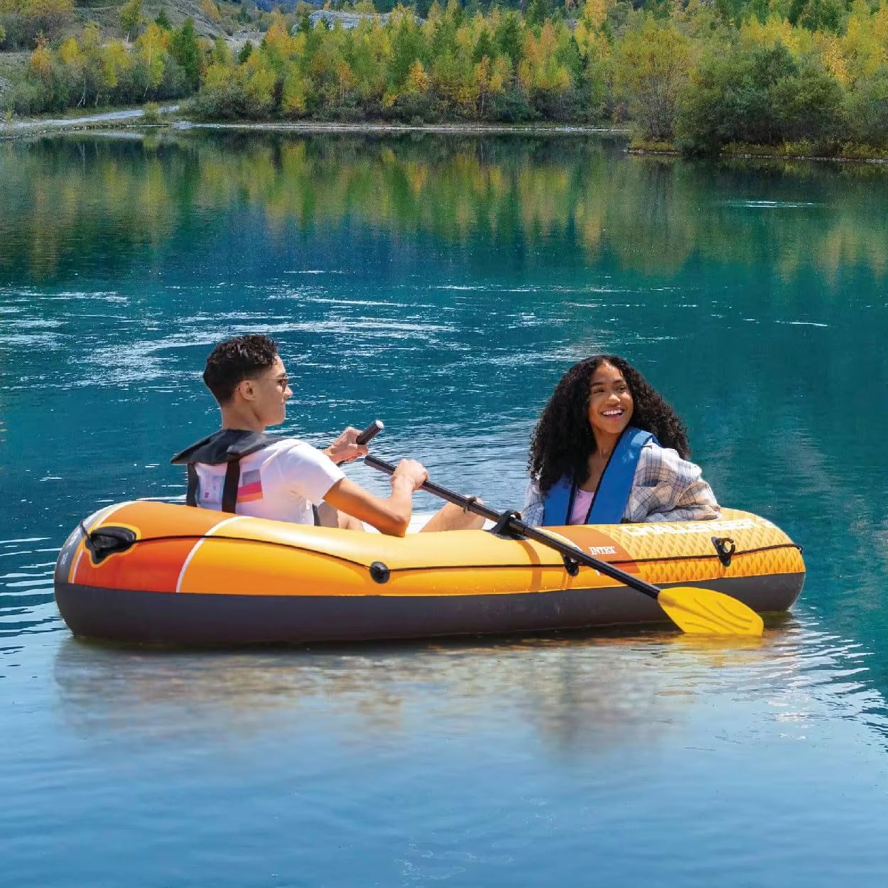 2-Person Inflatable Boat with Pump and Oars, PVC