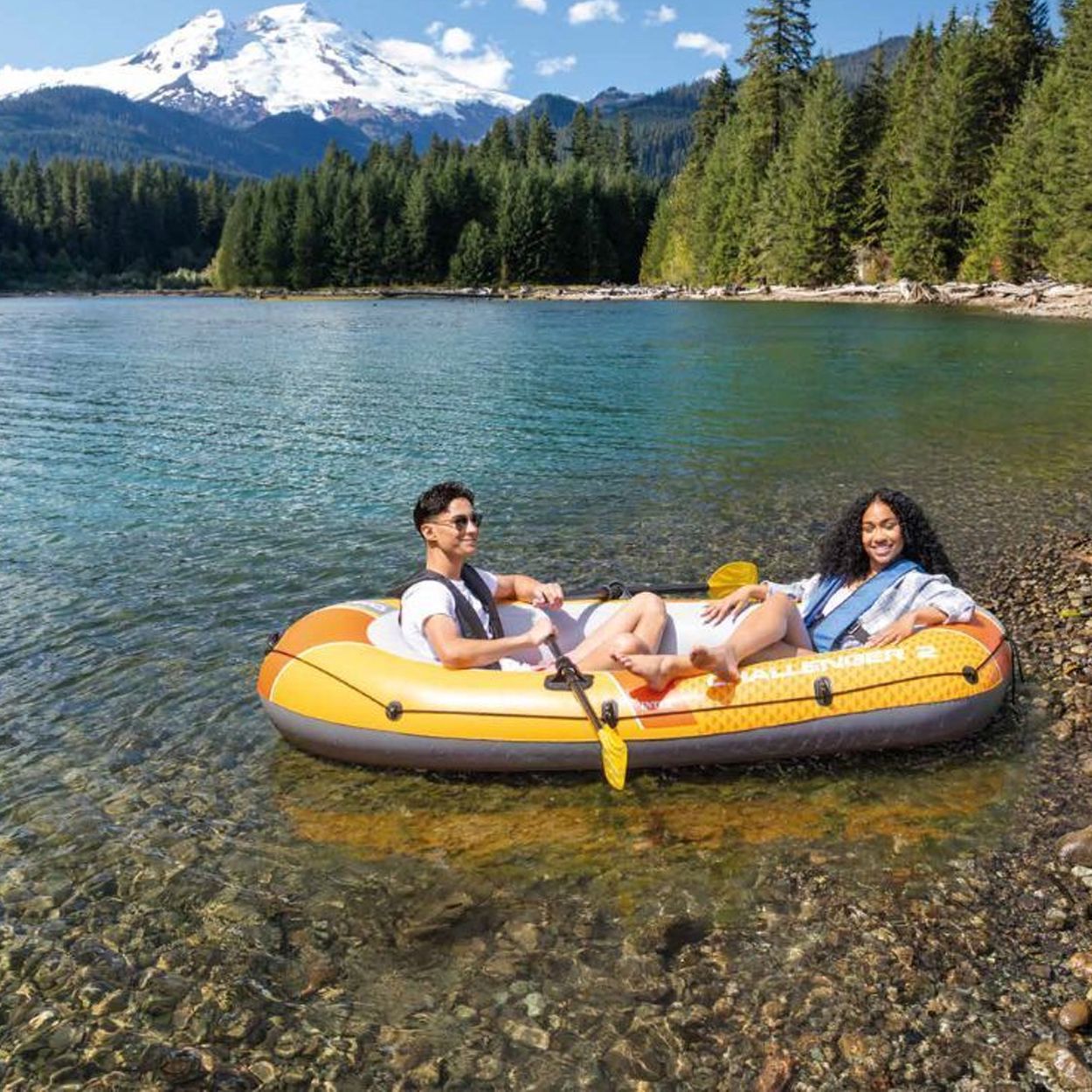 2-Person Inflatable Boat with Pump and Oars, PVC