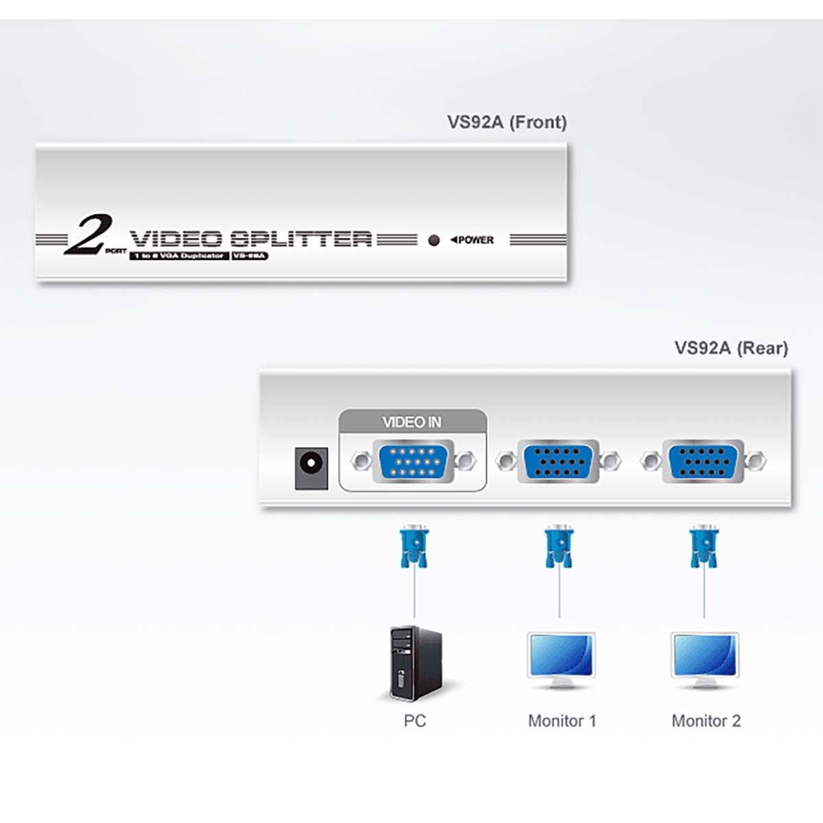 2-Port VGA Splitter Silver