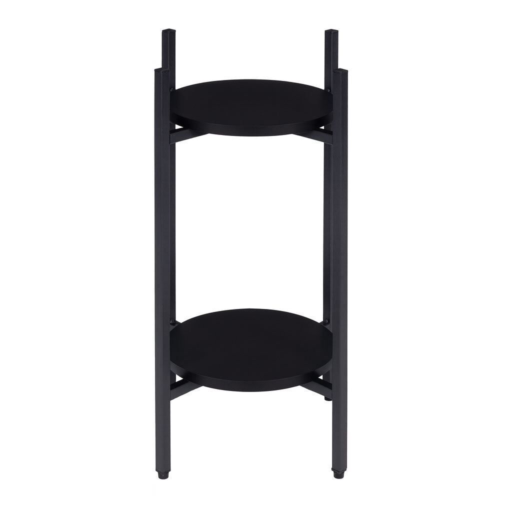 2-Tier Black Steel Plant Stand – Modern Design, 5 kg Load