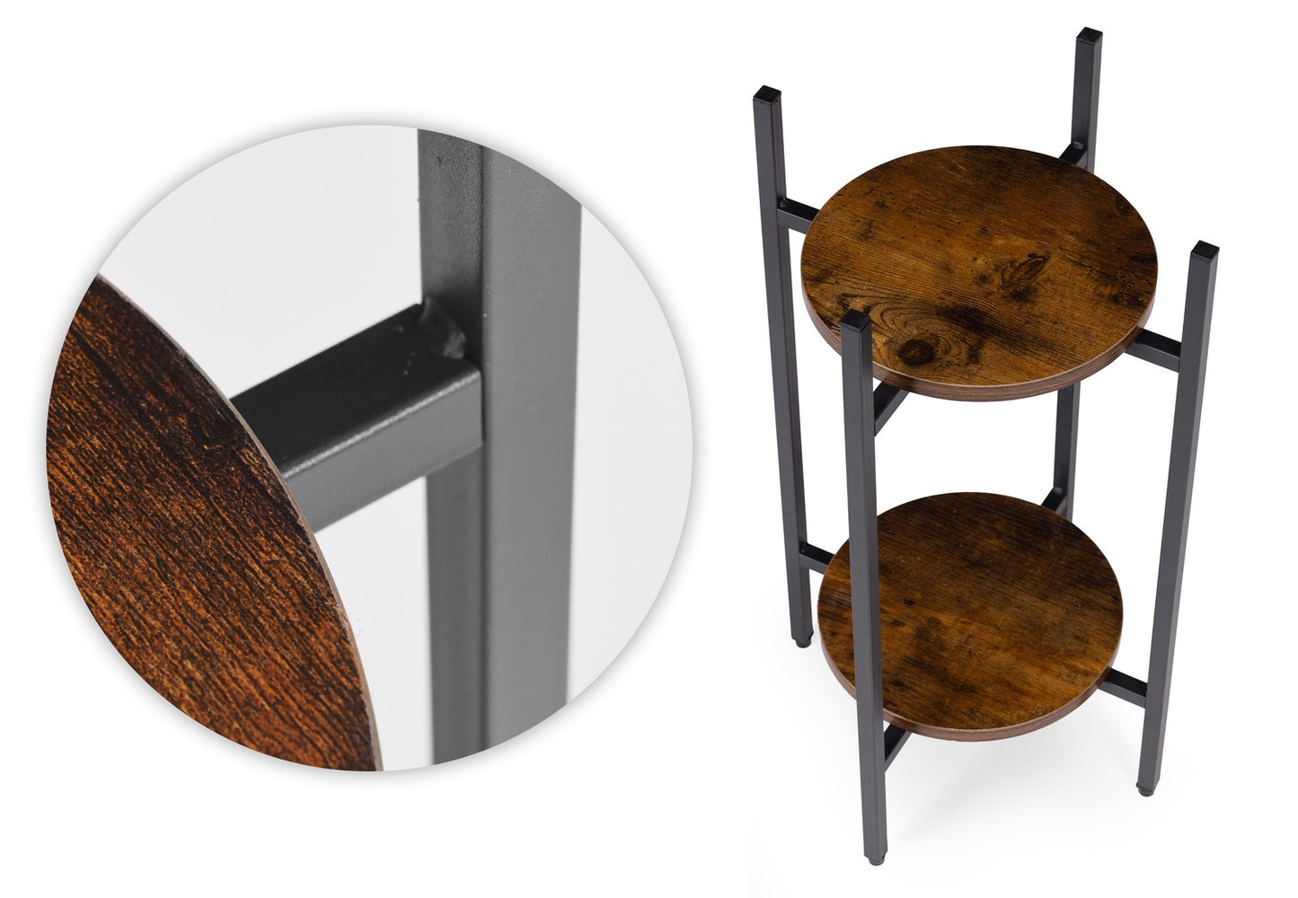 2-Tier Steel Plant Stand – Modern Loft Style