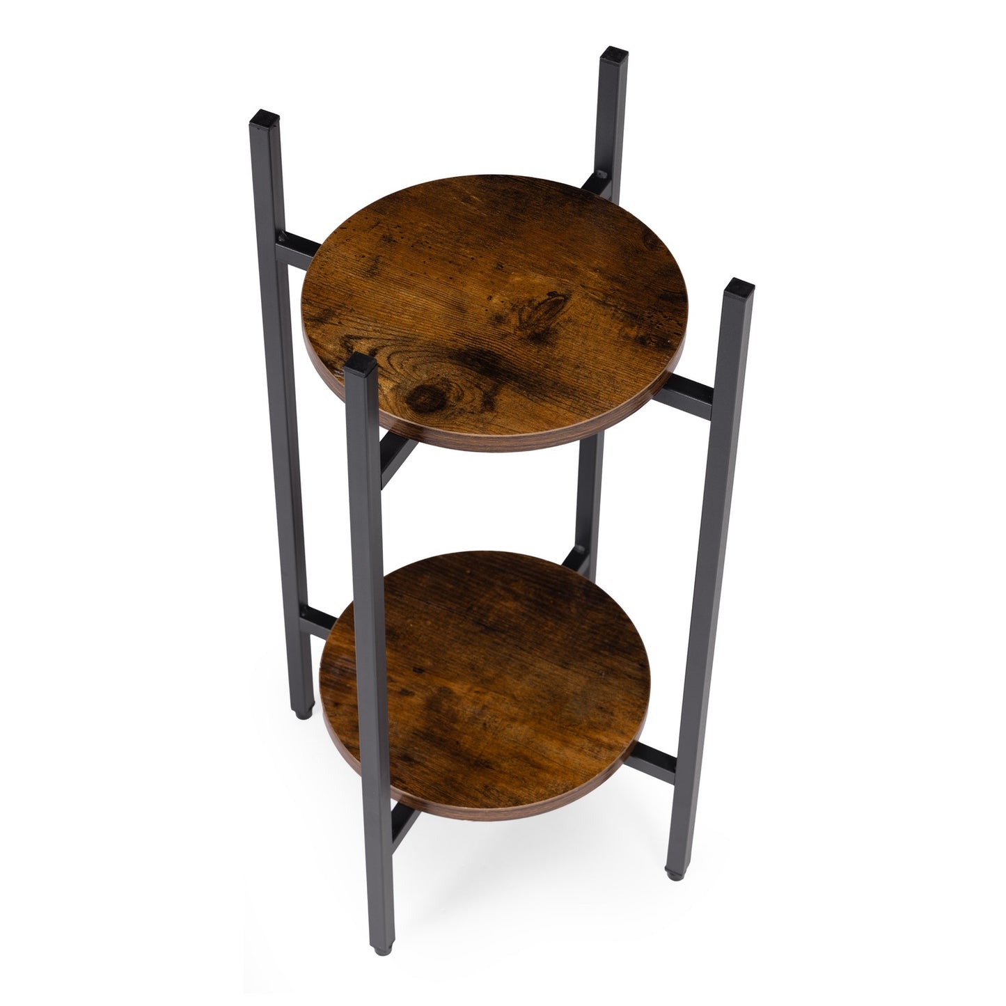2-Tier Steel Plant Stand – Modern Loft Style