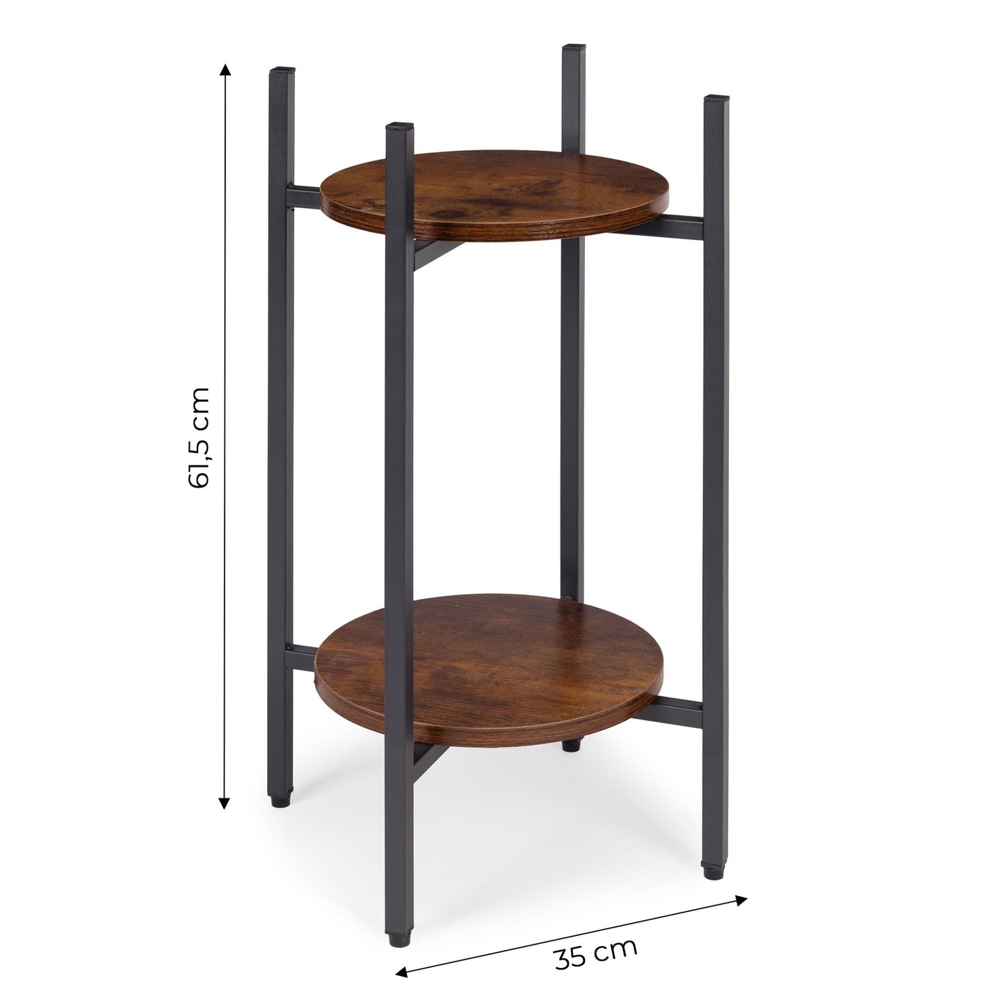 2-Tier Steel Plant Stand – Modern Loft Style