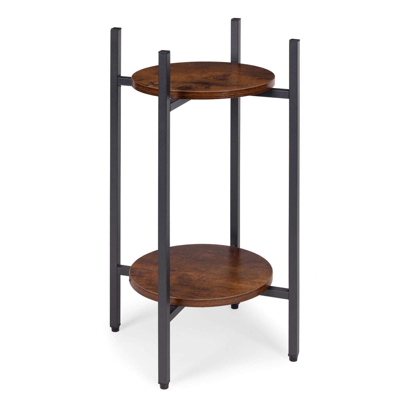 2-Tier Steel Plant Stand – Modern Loft Style