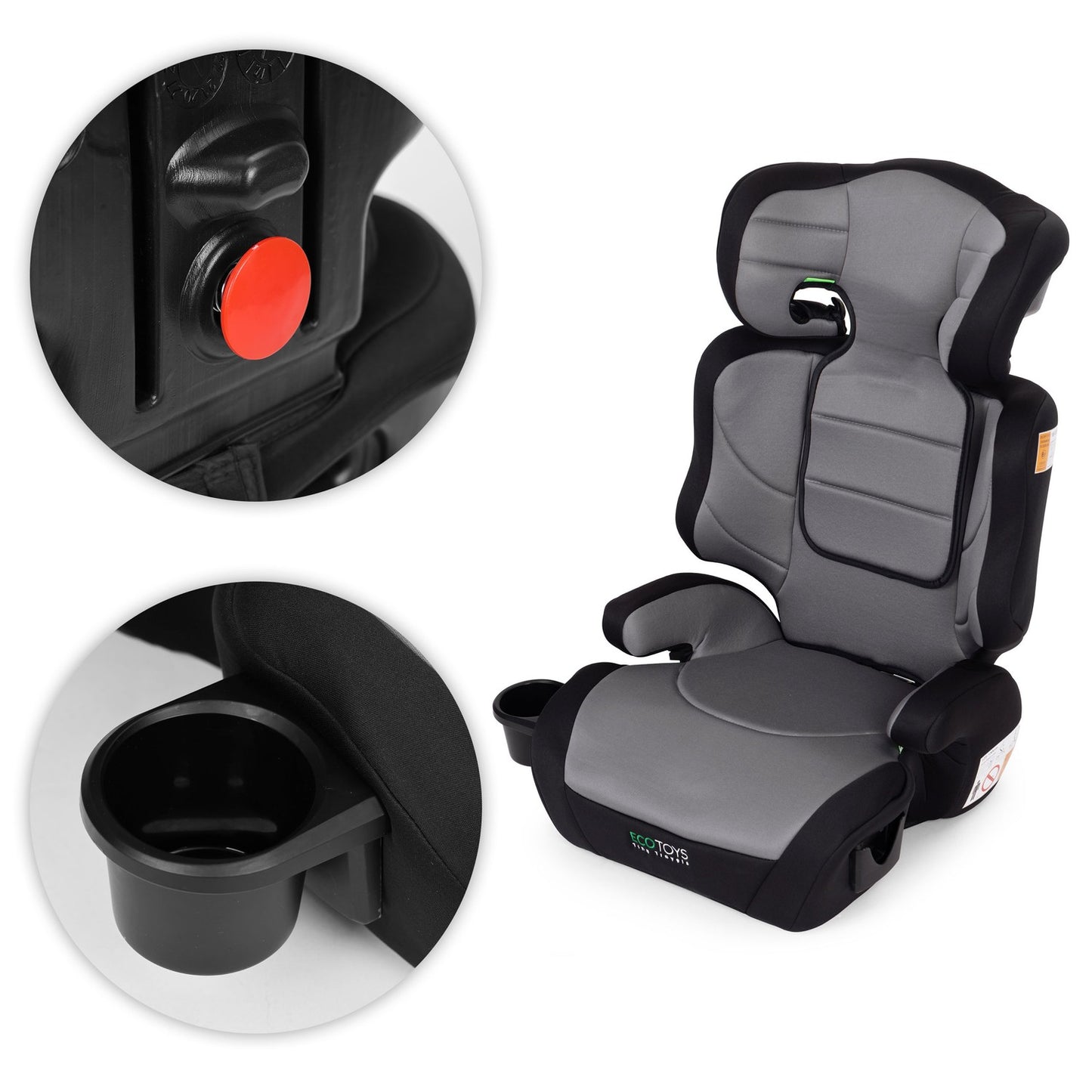 2-in-1 Child Car Seat Booster, i-Size, 100-150 cm, Cup Holder