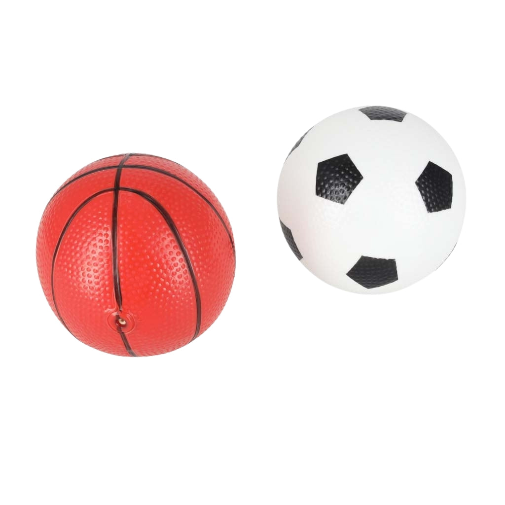 2-in-1 Soccer Goal & Basketball Hoop Set with 2 Balls