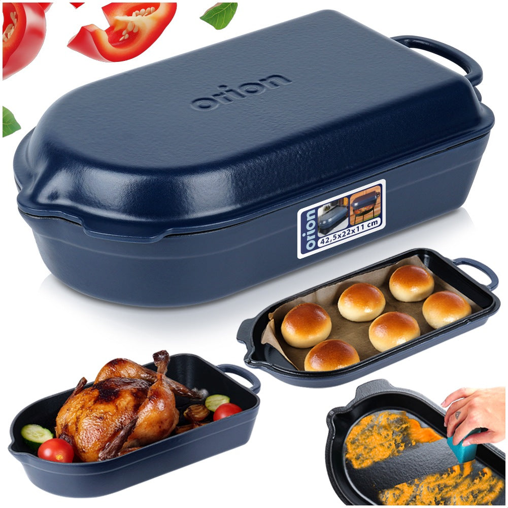 2in1 enameled cast iron roasting pan LITINA 4/2 l