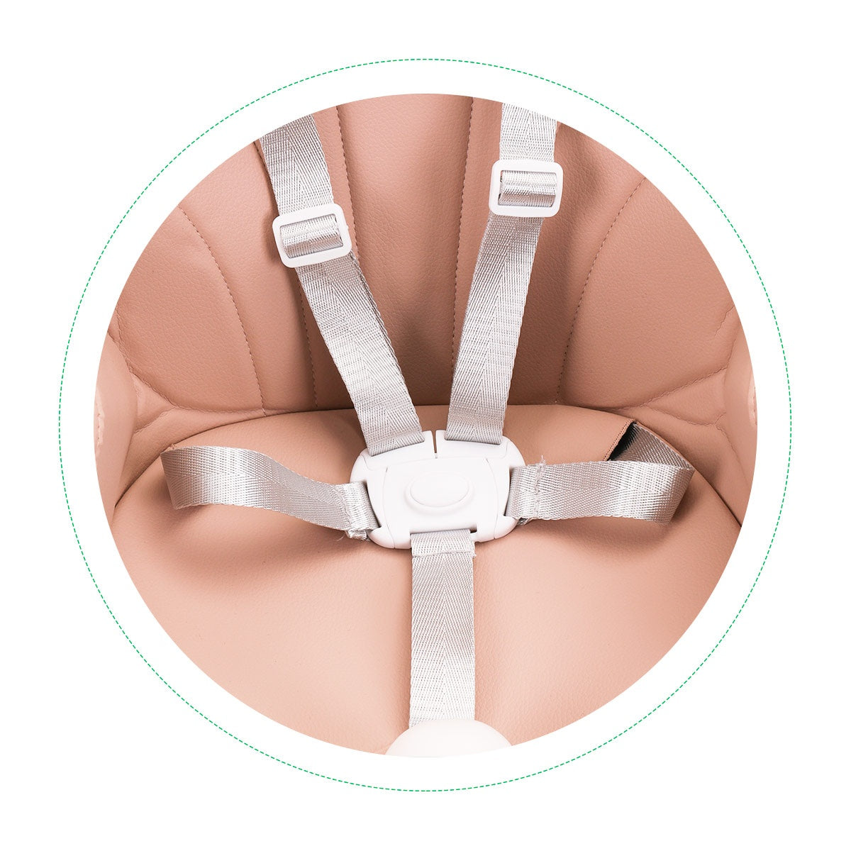2-in-1 feeding chair with 5-point belts ECOTOYS pink