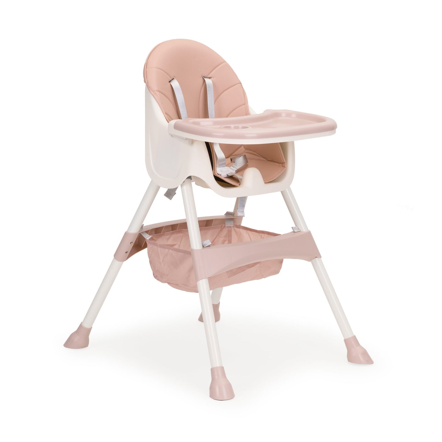 2-in-1 feeding chair with 5-point belts ECOTOYS pink