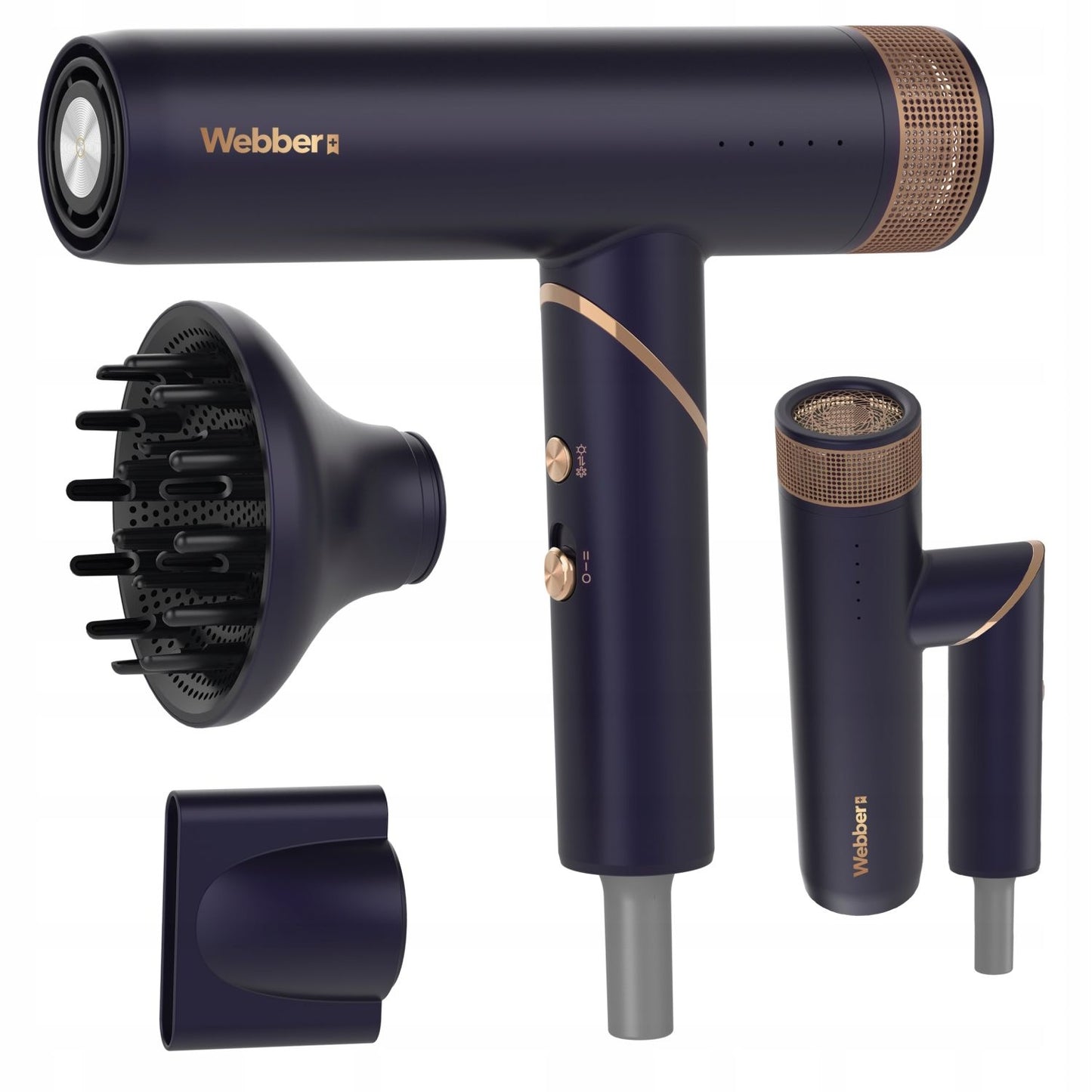 2in1 hair dryer with ionization and regulation STELLA WEBBER