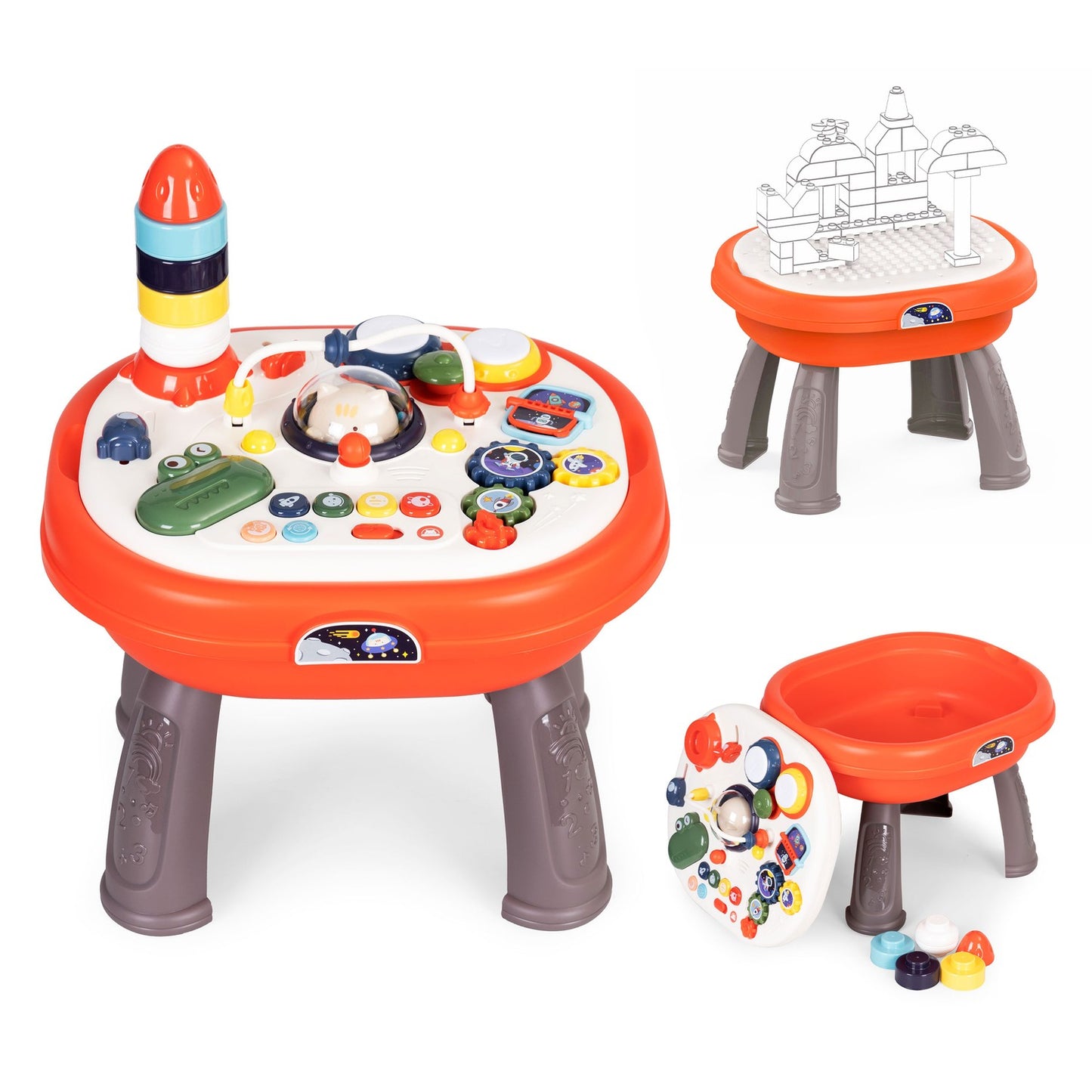 2-in-1 interactive educational panel table for blocks