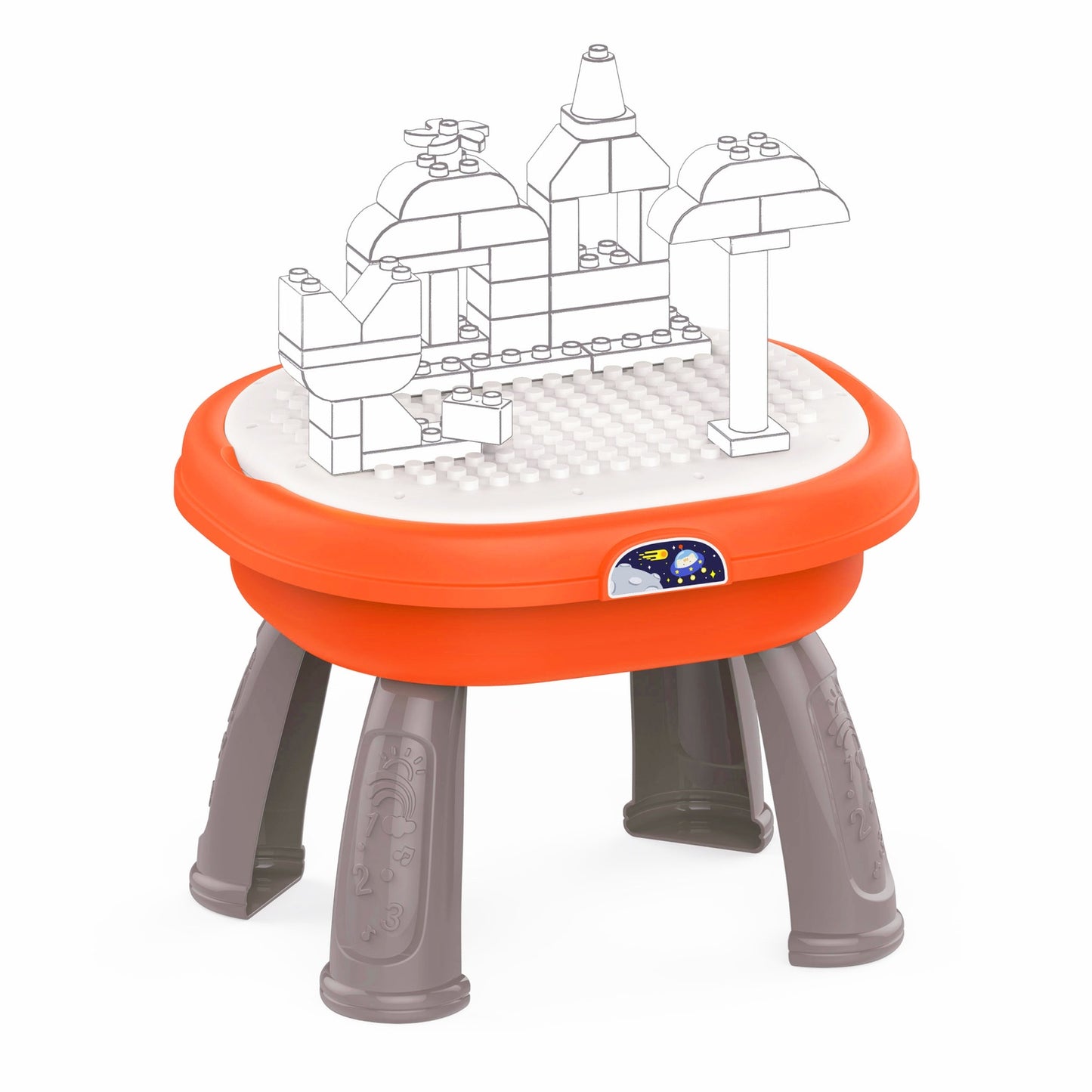 2-in-1 interactive educational panel table for blocks