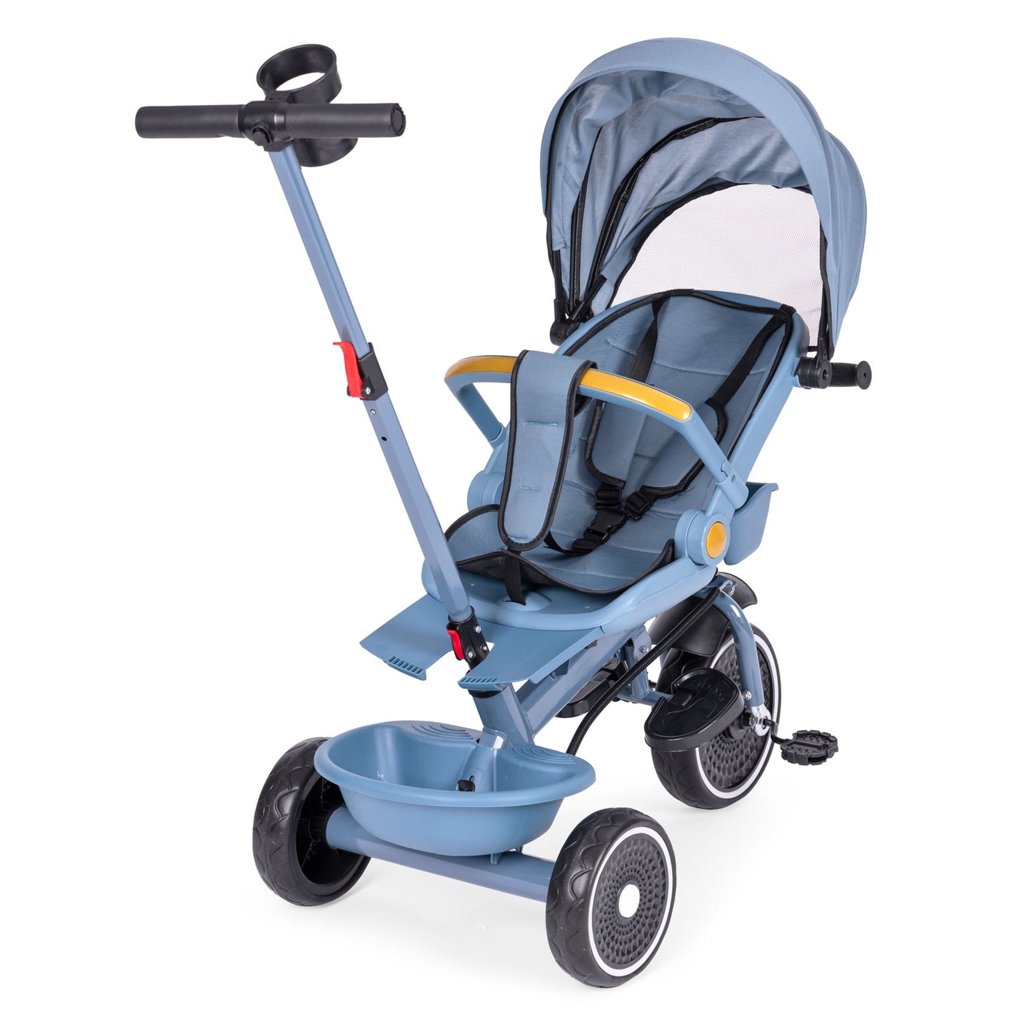 2-in-1 tricycle stroller, swivel seat, foldable canopy, blue, ECOTOYS