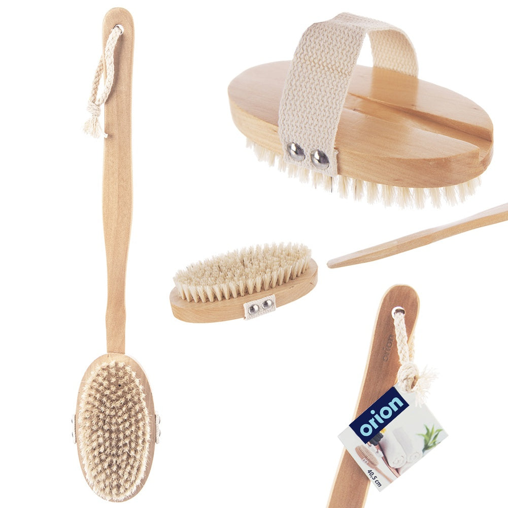 2in1 wooden massage brush for dry and bath use 42 cm