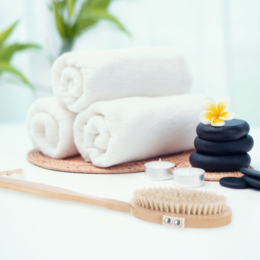2in1 wooden massage brush for dry and bath use 42 cm
