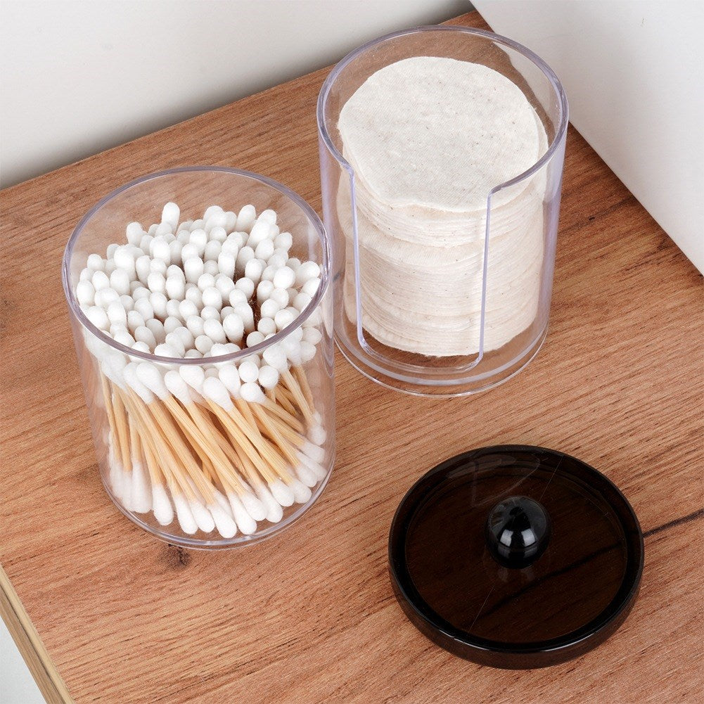 2-level container for cotton buds and cosmetic pads