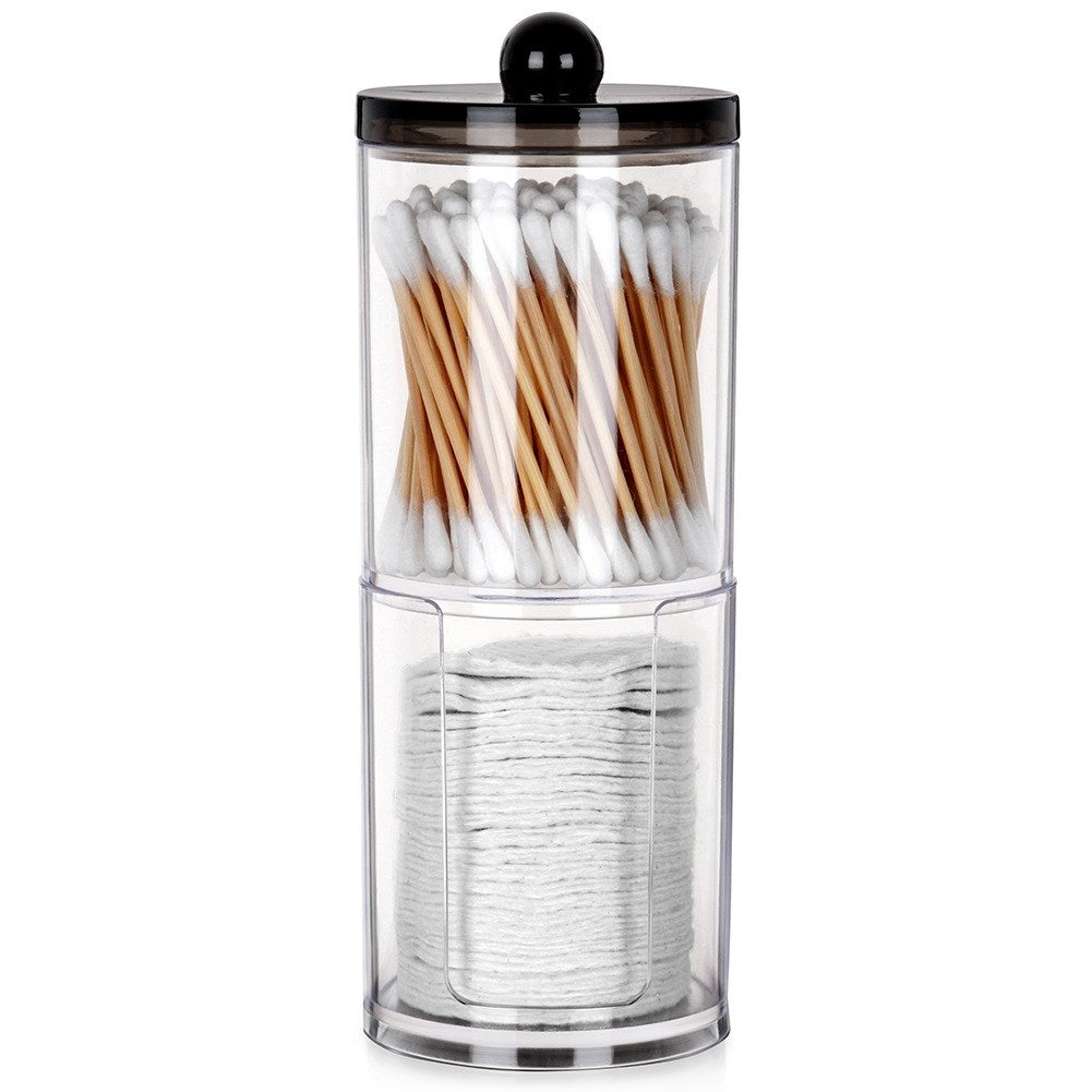 2-level container for cotton buds and cosmetic pads