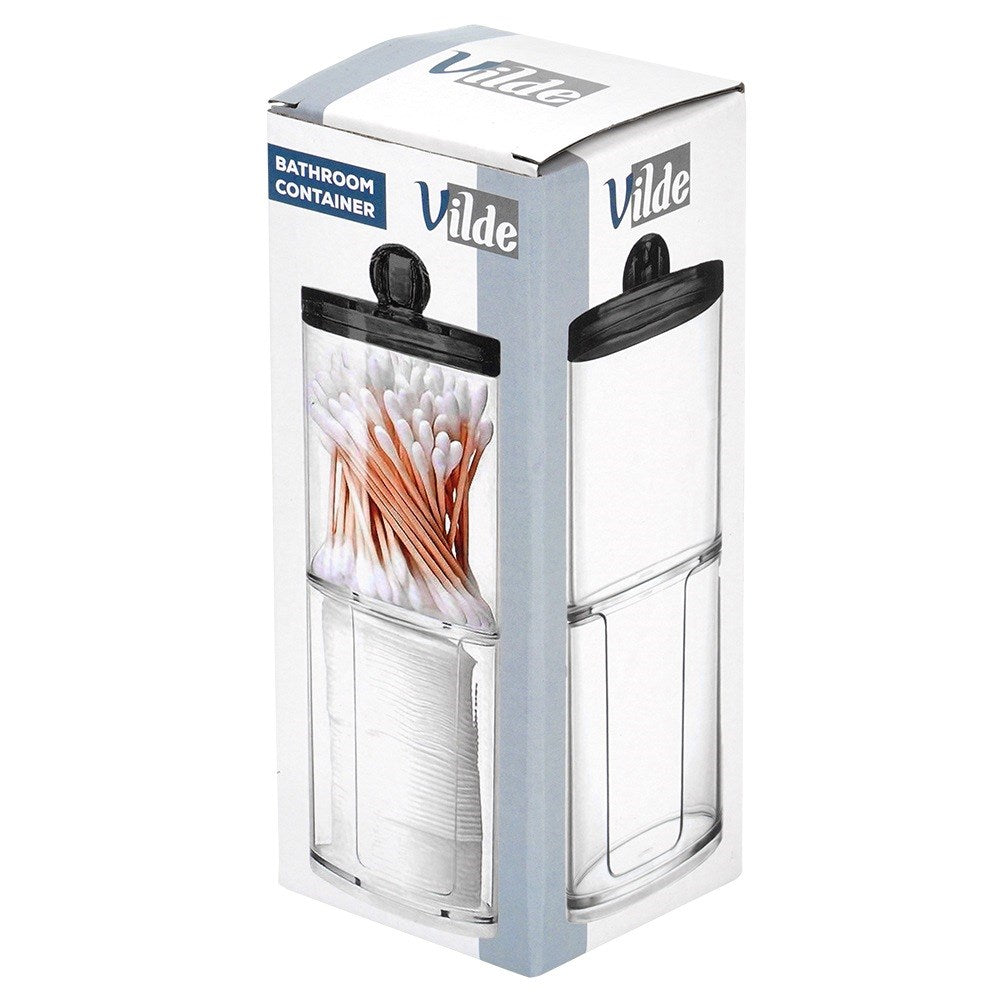 2-level container for cotton buds and cosmetic pads