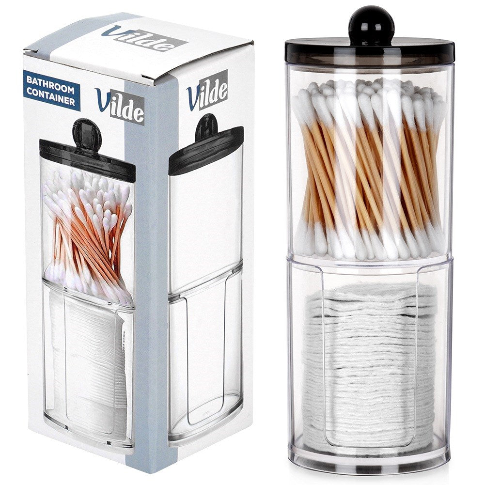 2-level container for cotton buds and cosmetic pads