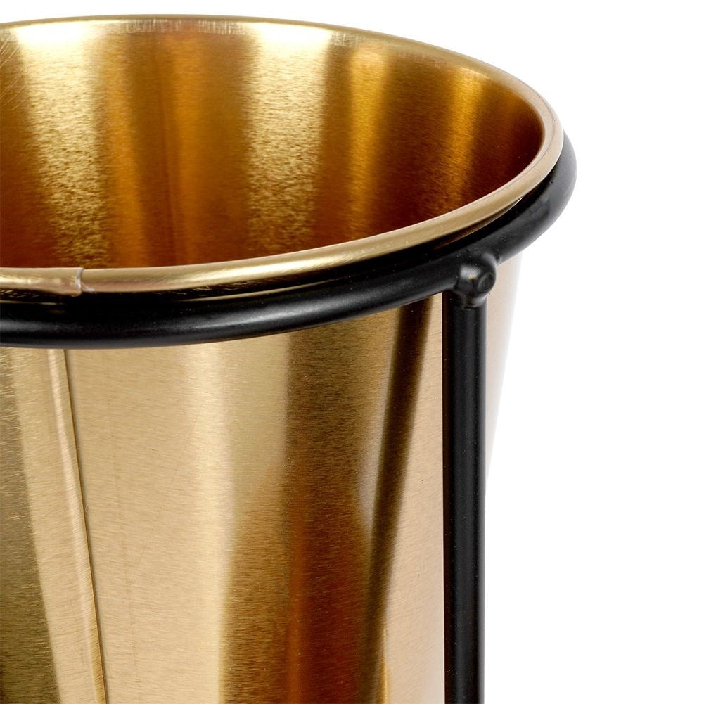 2-level plant stand in black metal with gold details