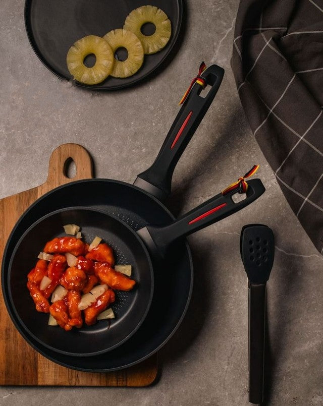 30cm Marble Non-Stick Wok Pan, Induction-Compatible