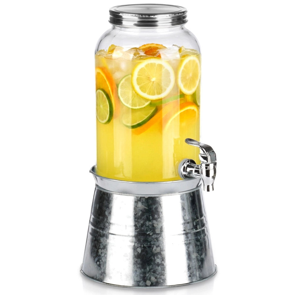 3.2L Glass Beverage Dispenser with Tap and Stand