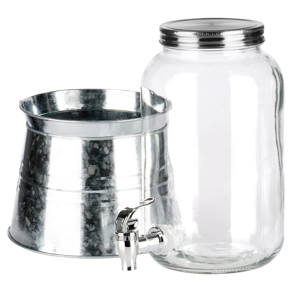 3.2L Glass Beverage Dispenser with Tap and Stand