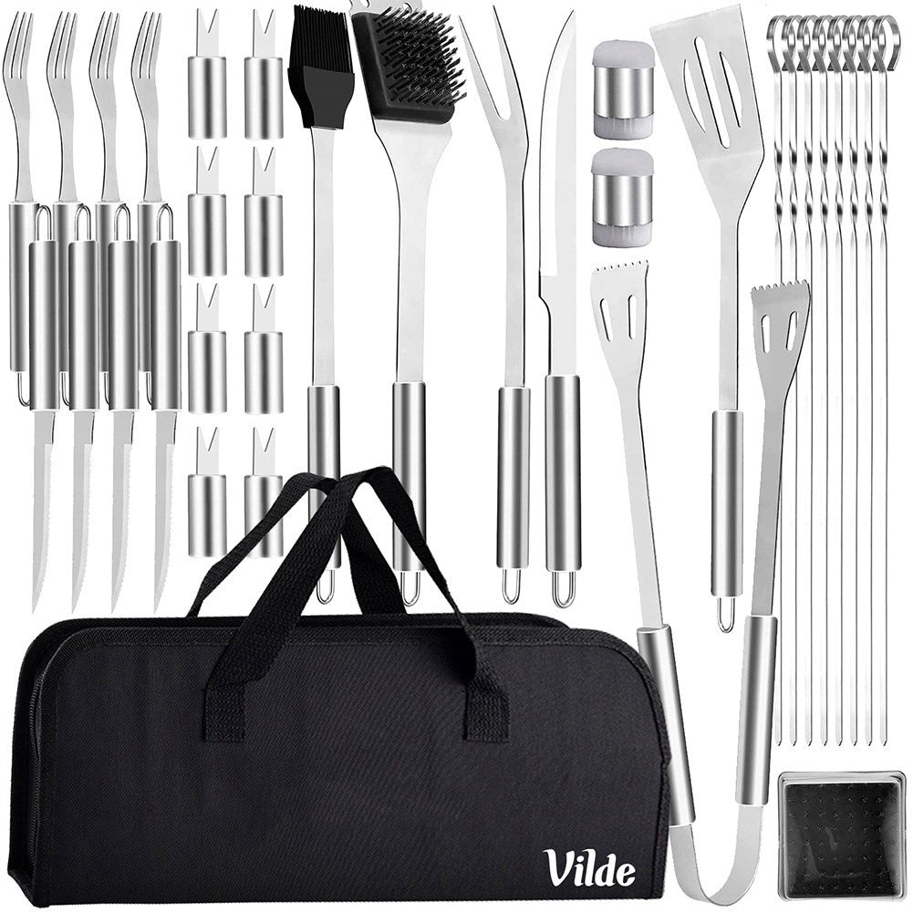 33-piece Grill Set in Stainless Steel with Practical Case