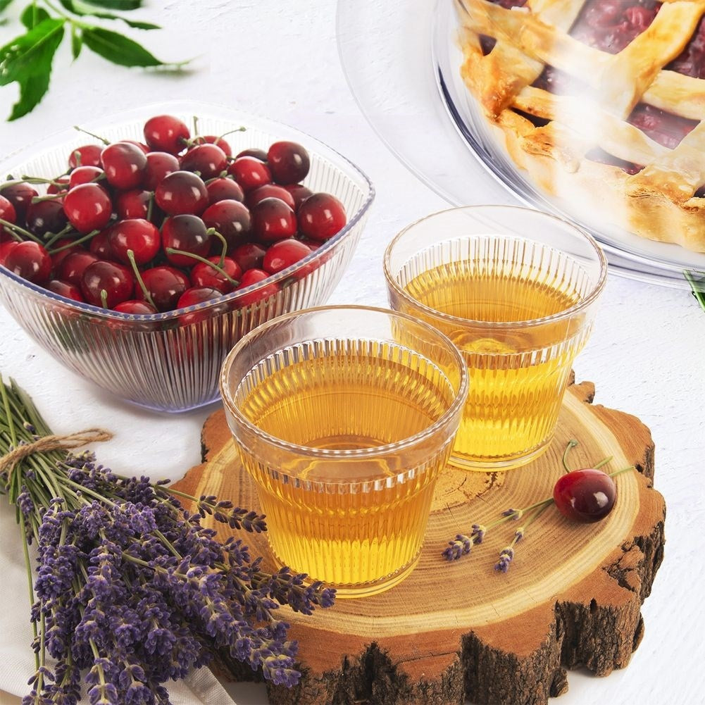 350 ml durable acrylic glass with grooved surface, does not damage