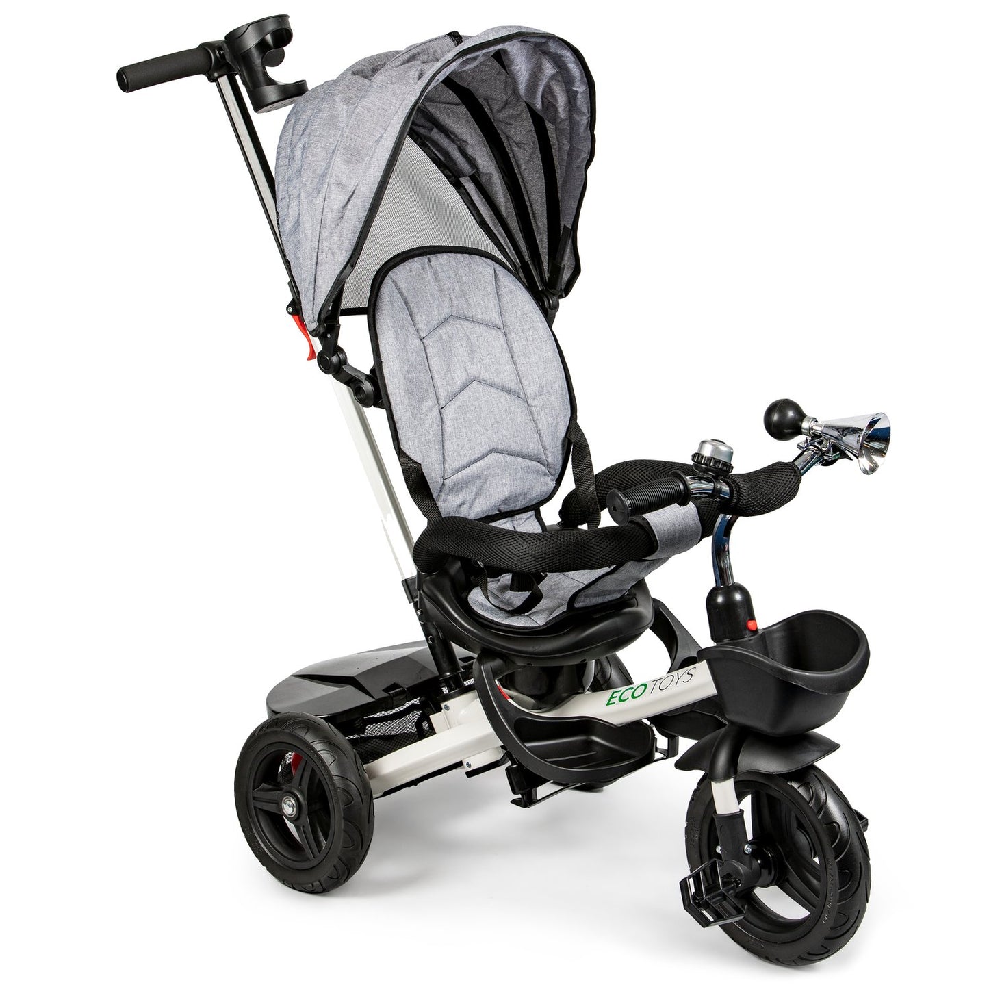 360 ° Rotary Tricycle Gray with a visor