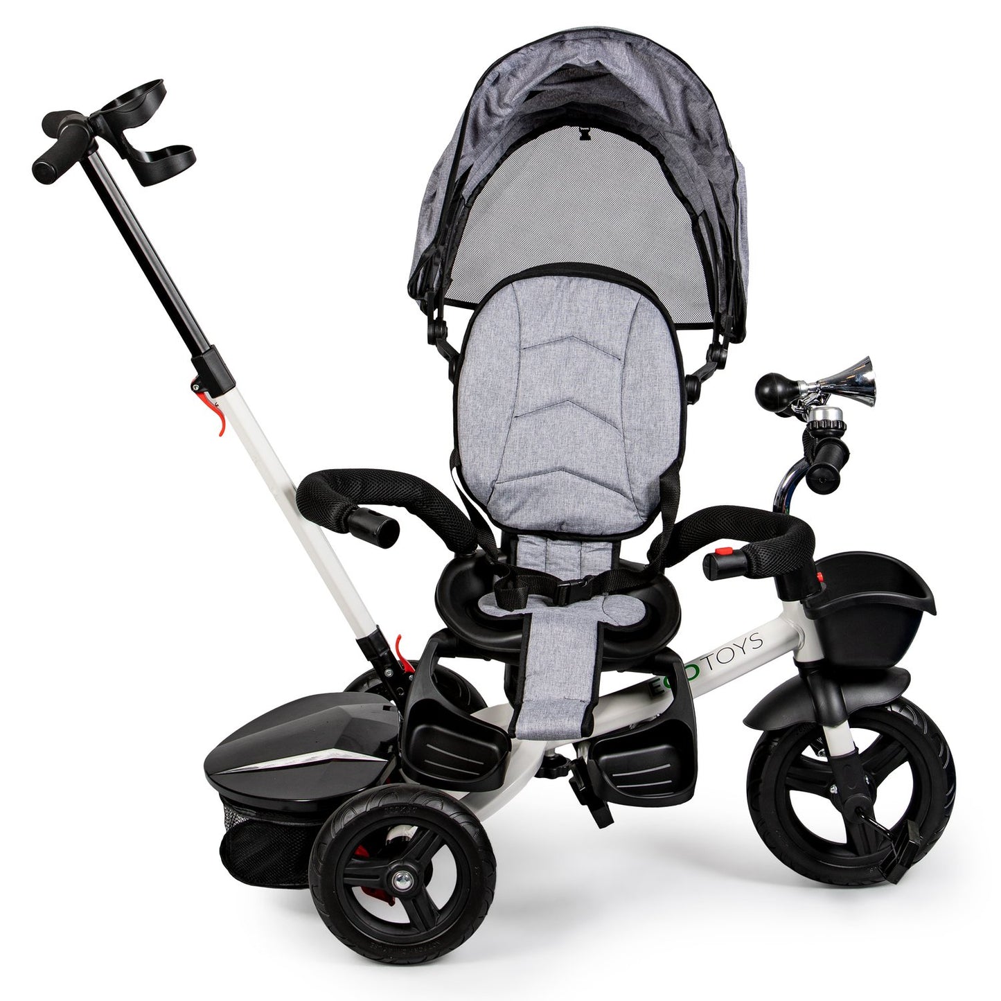 360 ° Rotary Tricycle Gray with a visor