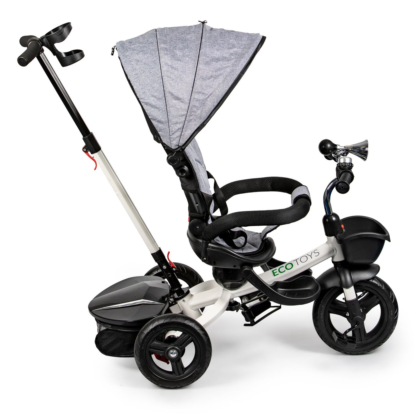 360 ° Rotary Tricycle Gray with a visor
