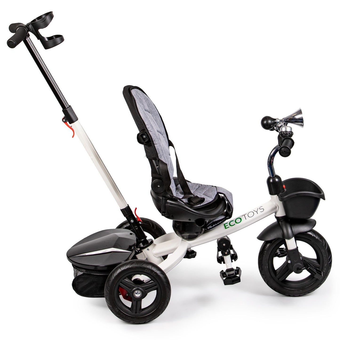 360 ° Rotary Tricycle Gray with a visor