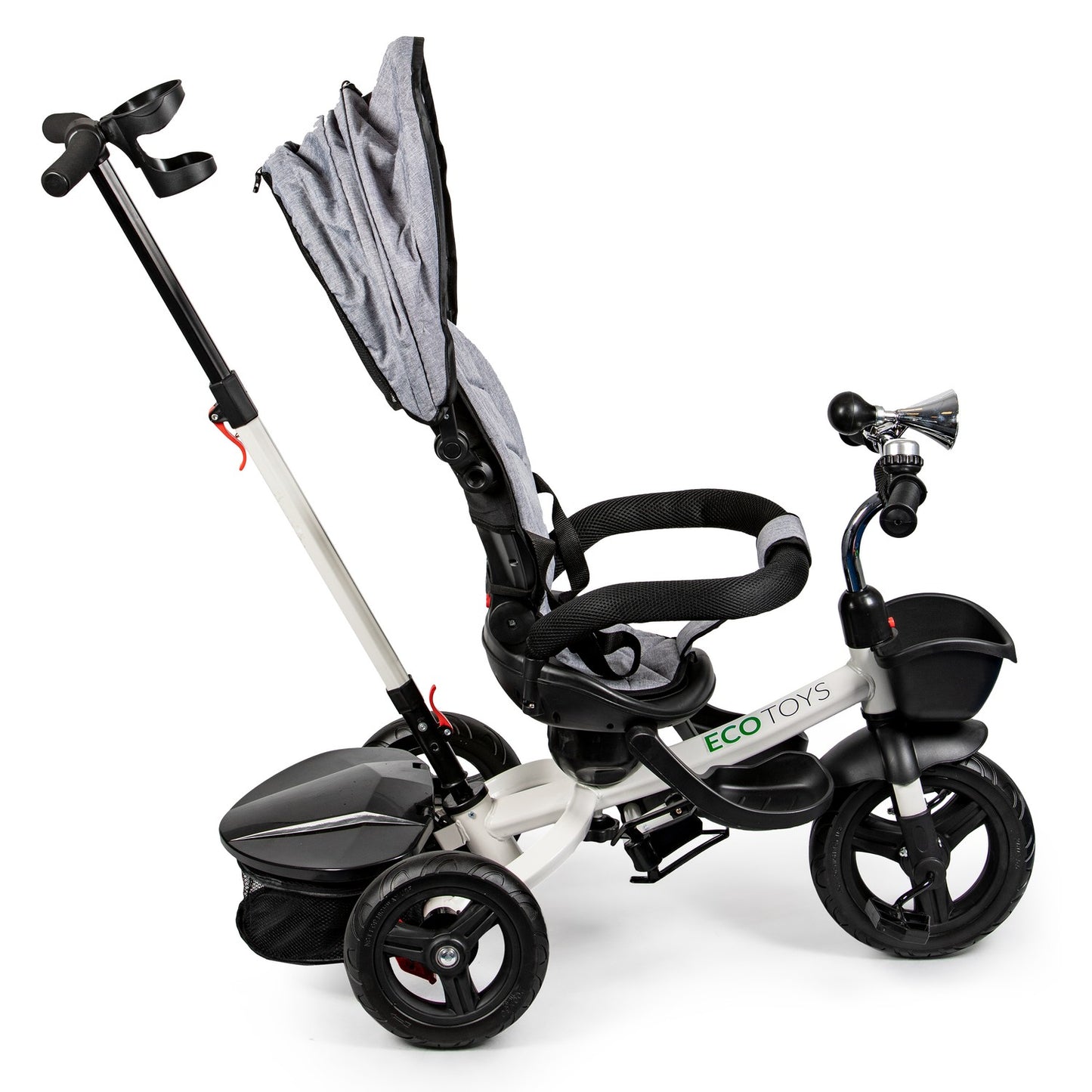 360 ° Rotary Tricycle Gray with a visor