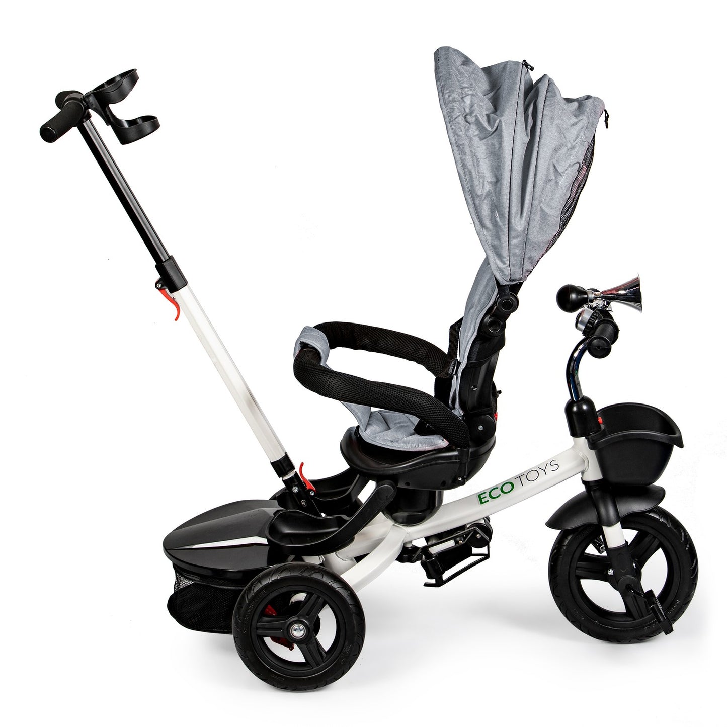 360 ° Rotary Tricycle Gray with a visor