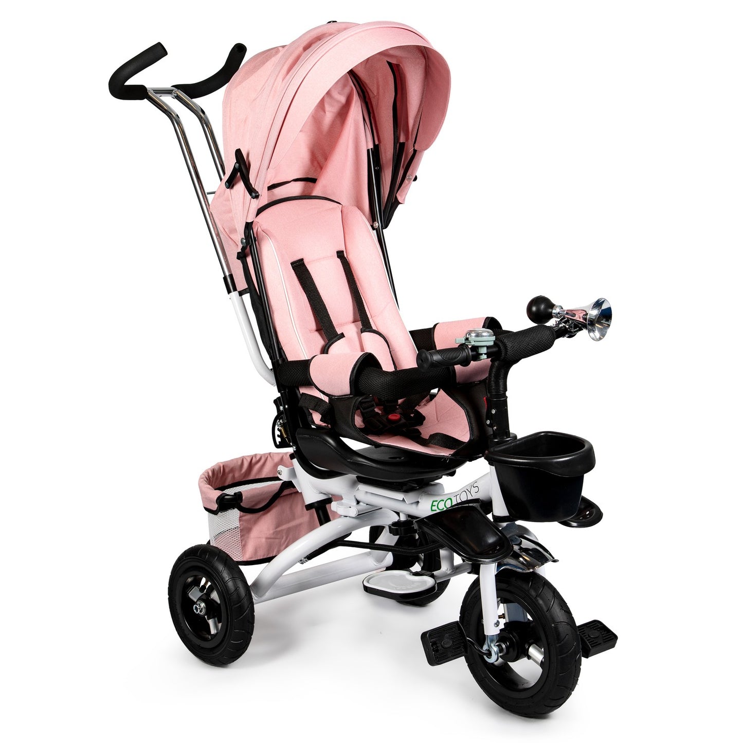 360° Rotating Tricycle Deluxe with Canopy Pink ECOTOYS