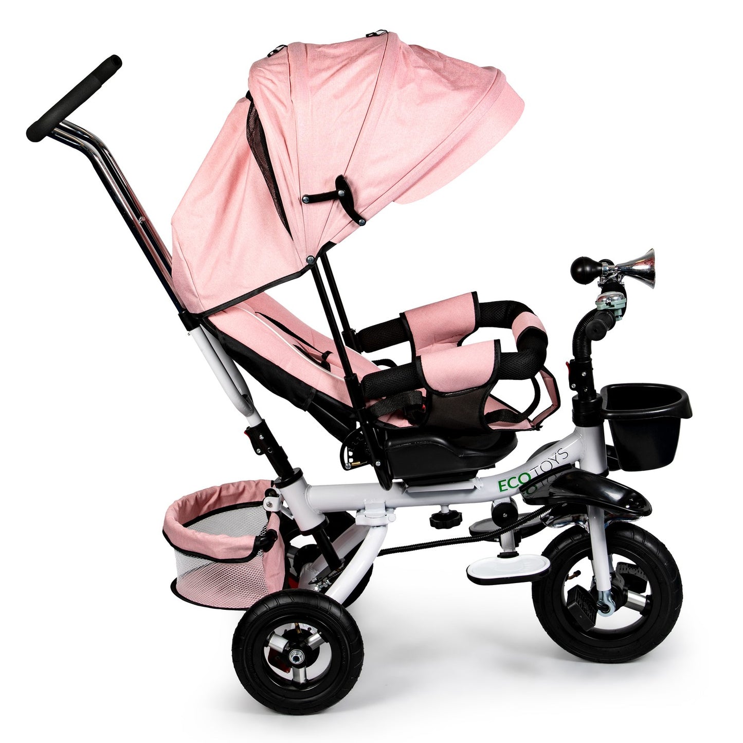 360° Rotating Tricycle Deluxe with Canopy Pink ECOTOYS
