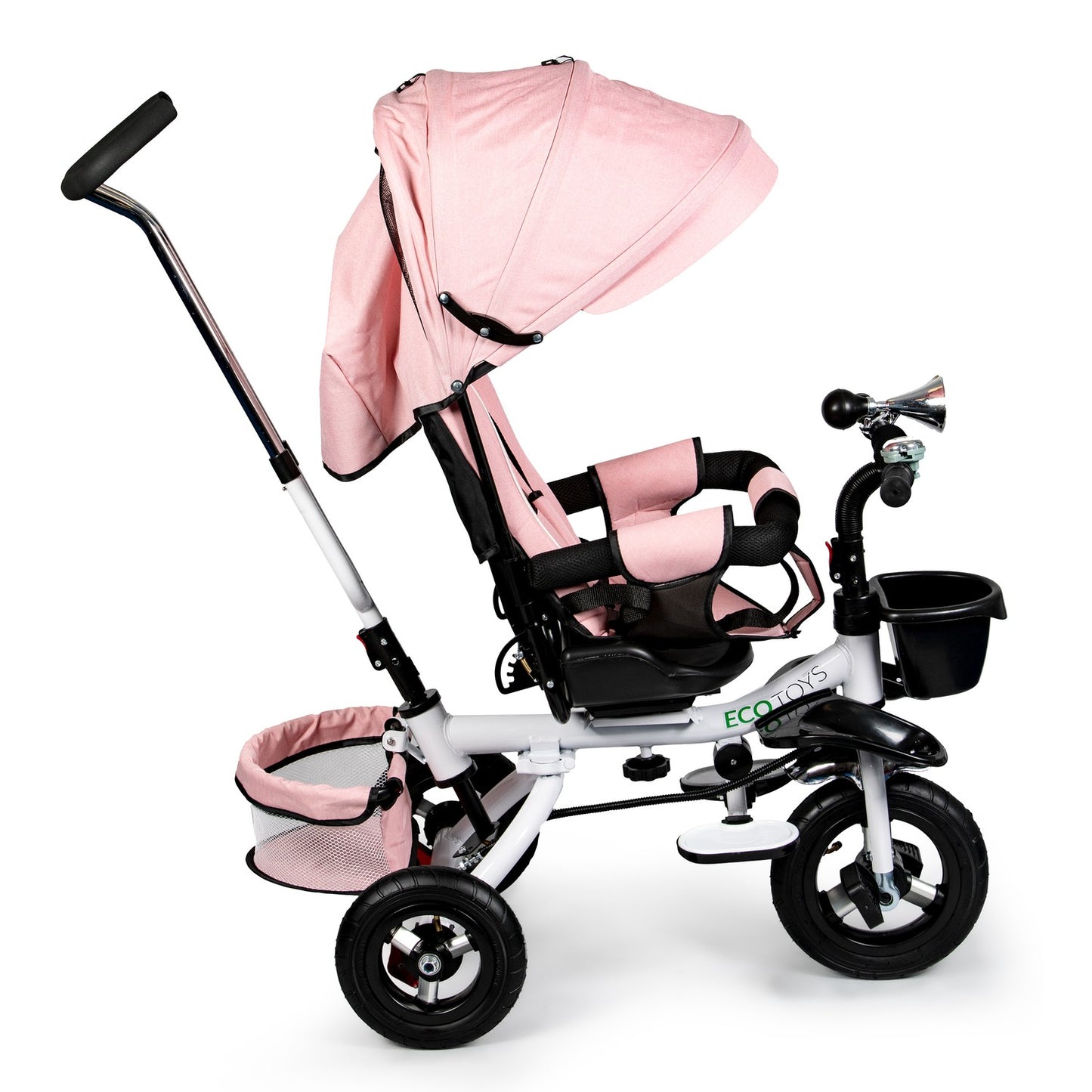 360° Rotating Tricycle Deluxe with Canopy Pink ECOTOYS
