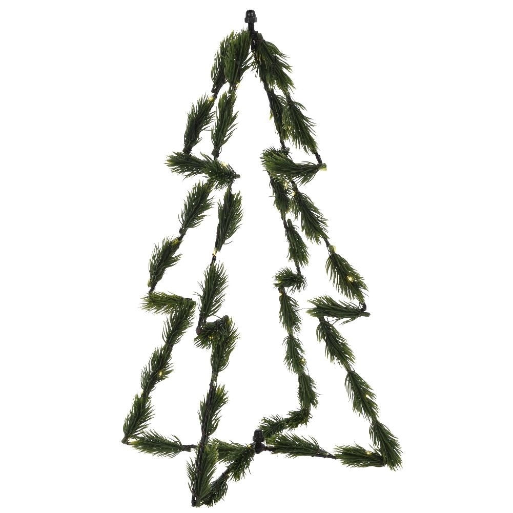 3D Christmas tree 40 cm with 30 LED lights, green color