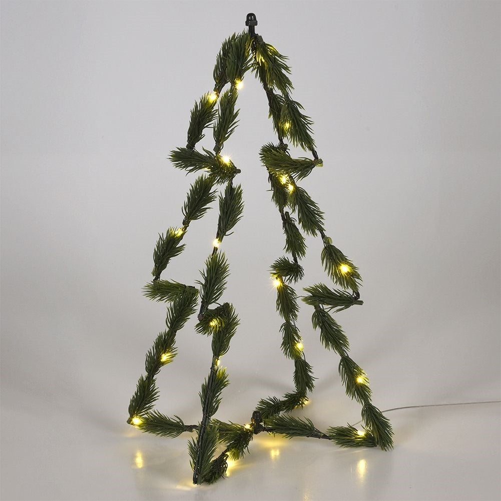 3D Christmas tree 40 cm with 30 LED lights, green color