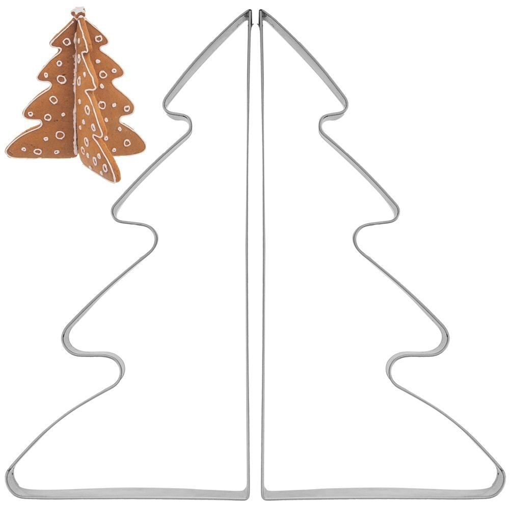 3D Gingerbread Tree Set - Christmas tree shapes in Stainless Steel