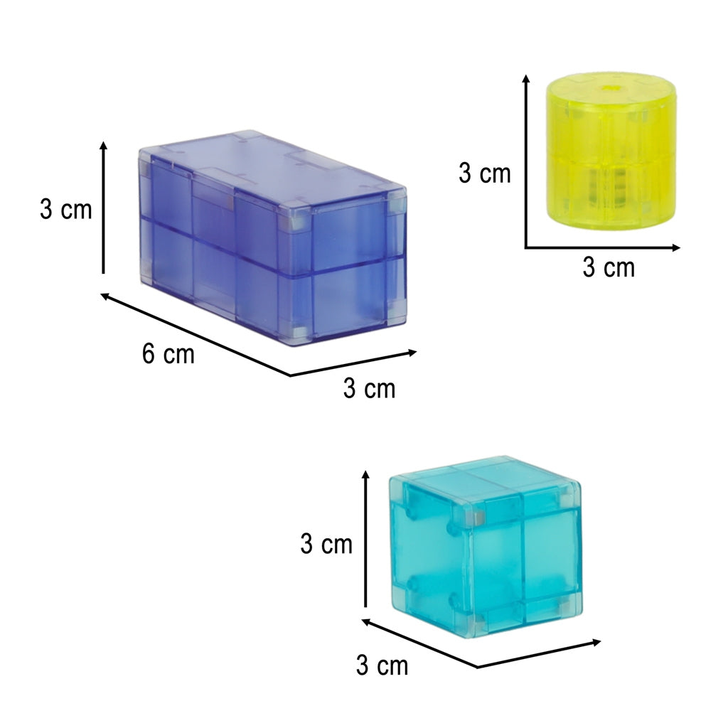 3D construction magnetic blocks LED glowing 134 el