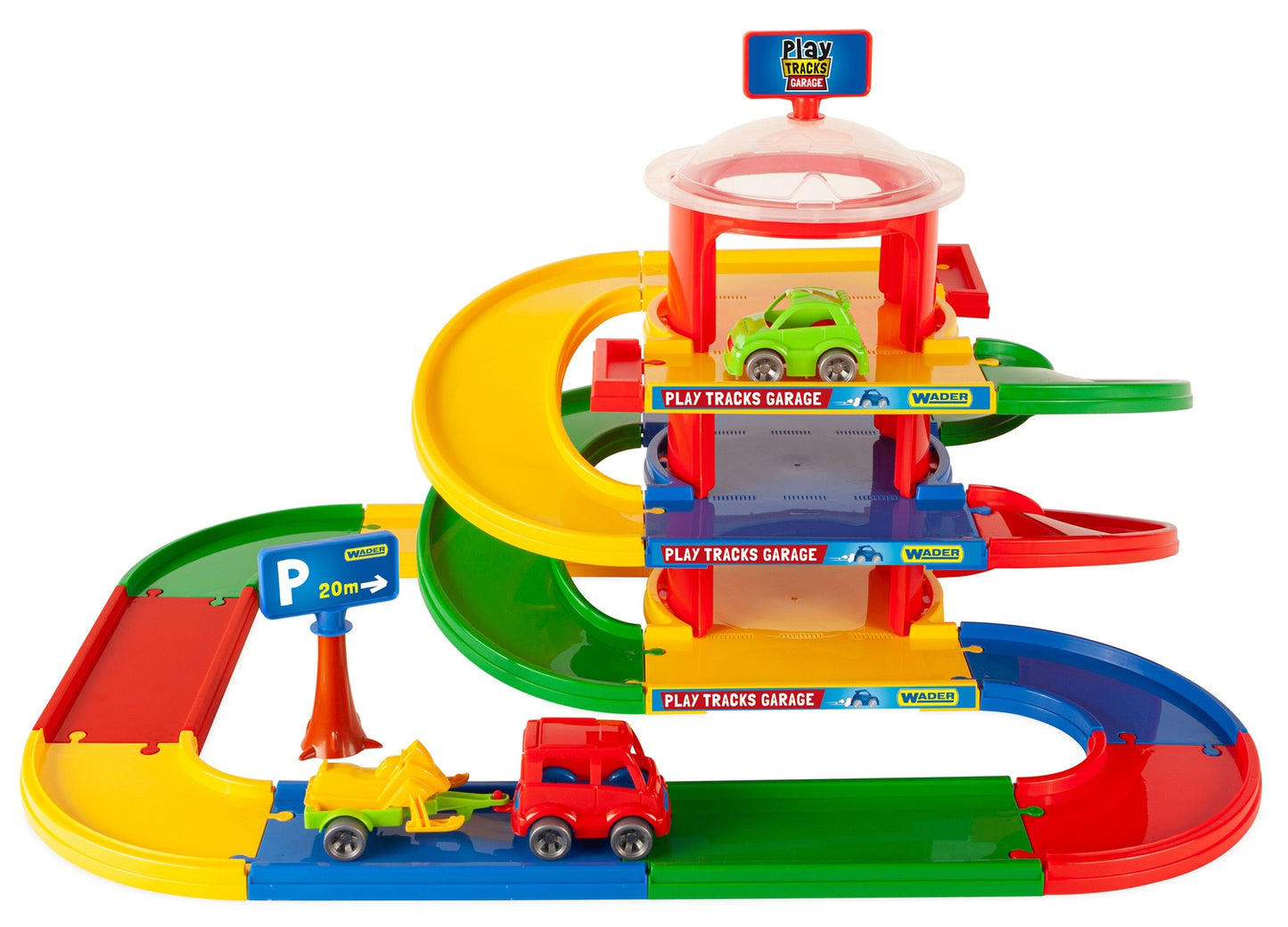 3-Level Garage Playset with Vehicles and Track