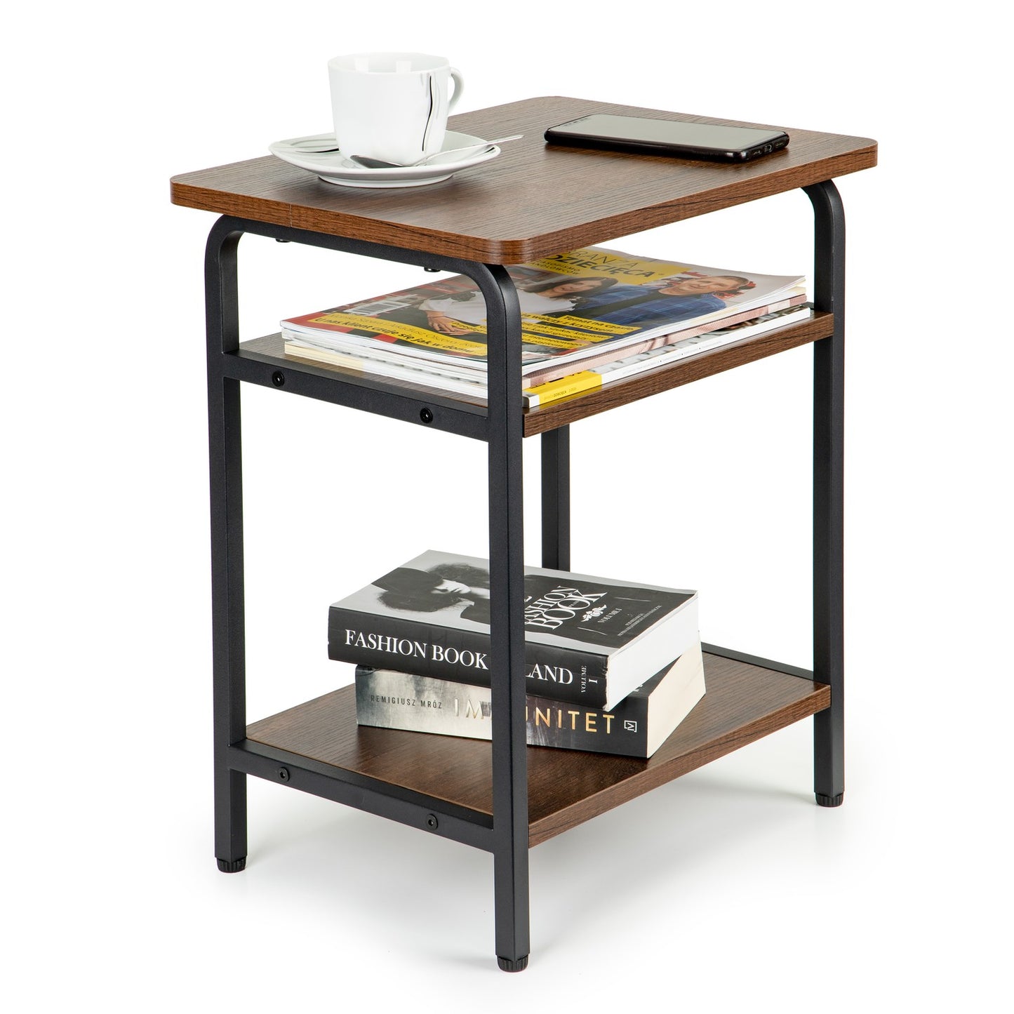 3-Level Loft Coffee Table, Metal Frame, MDF Top