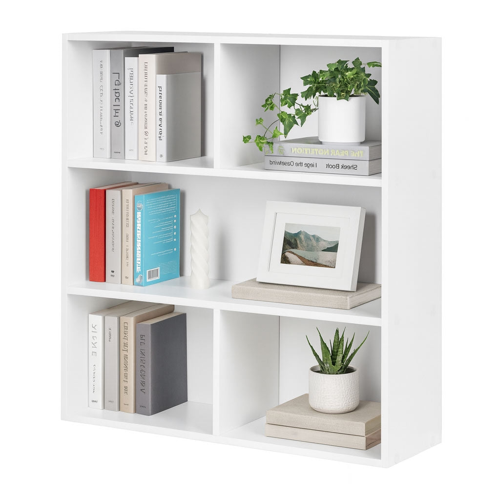 3-Level White Shelf, Laminated Chipboard, 87x87x24 cm