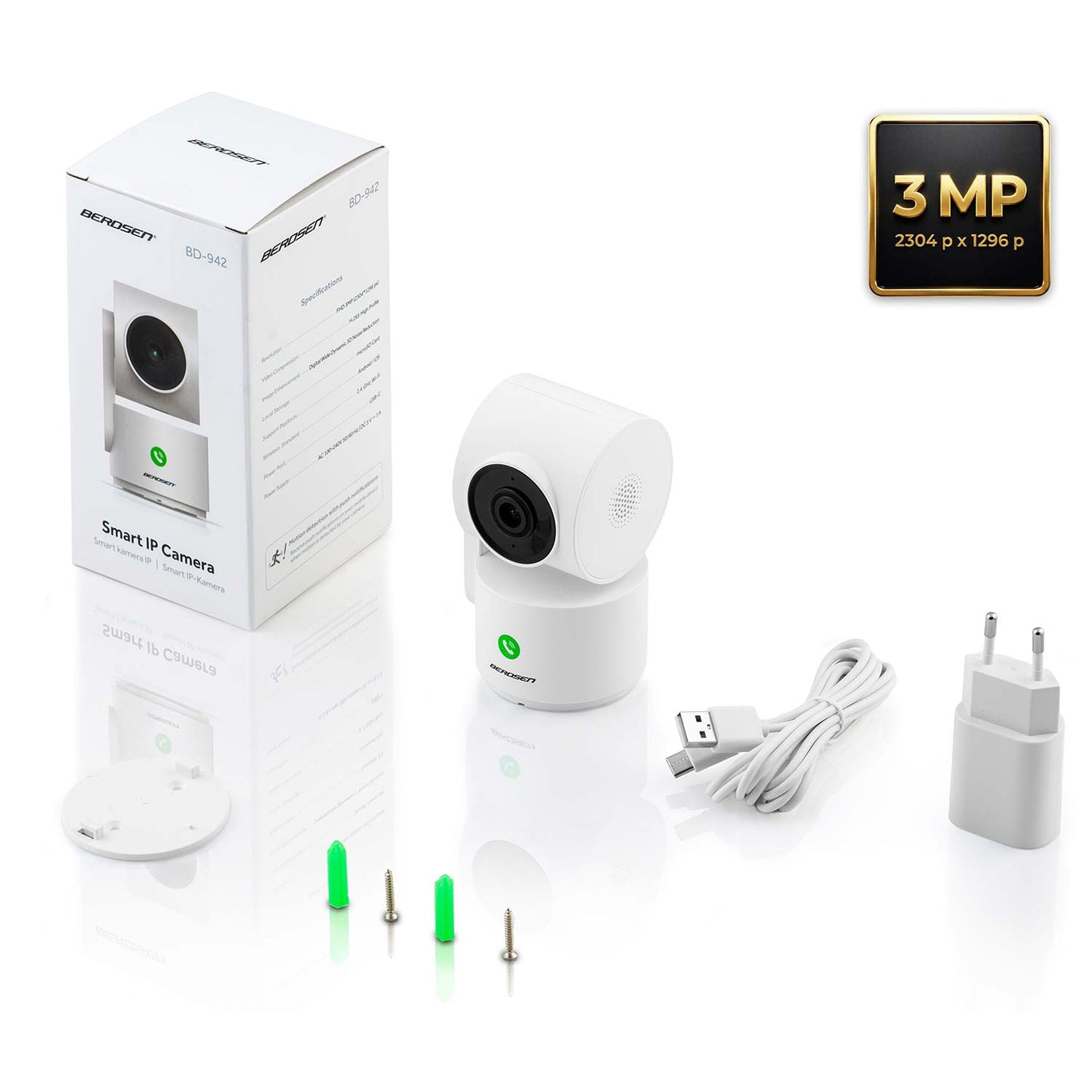 3MP WiFi PTZ IP Camera with Night Vision & Audio