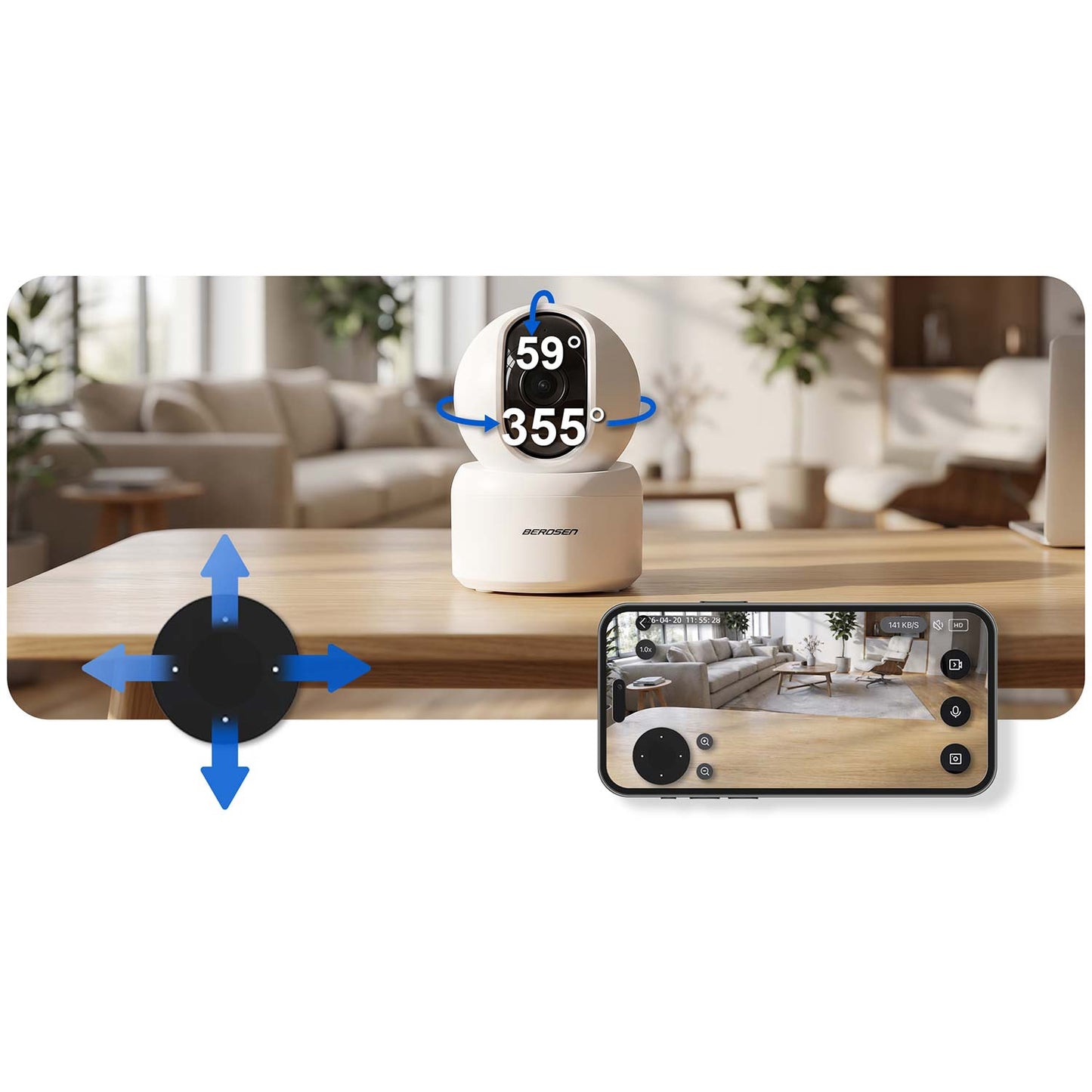 3MP WiFi PTZ IP Camera with Night Vision and Audio